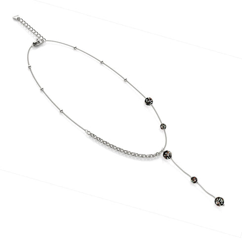 Obsidian | Silver | Firefly Glass Cascade Double Pendant